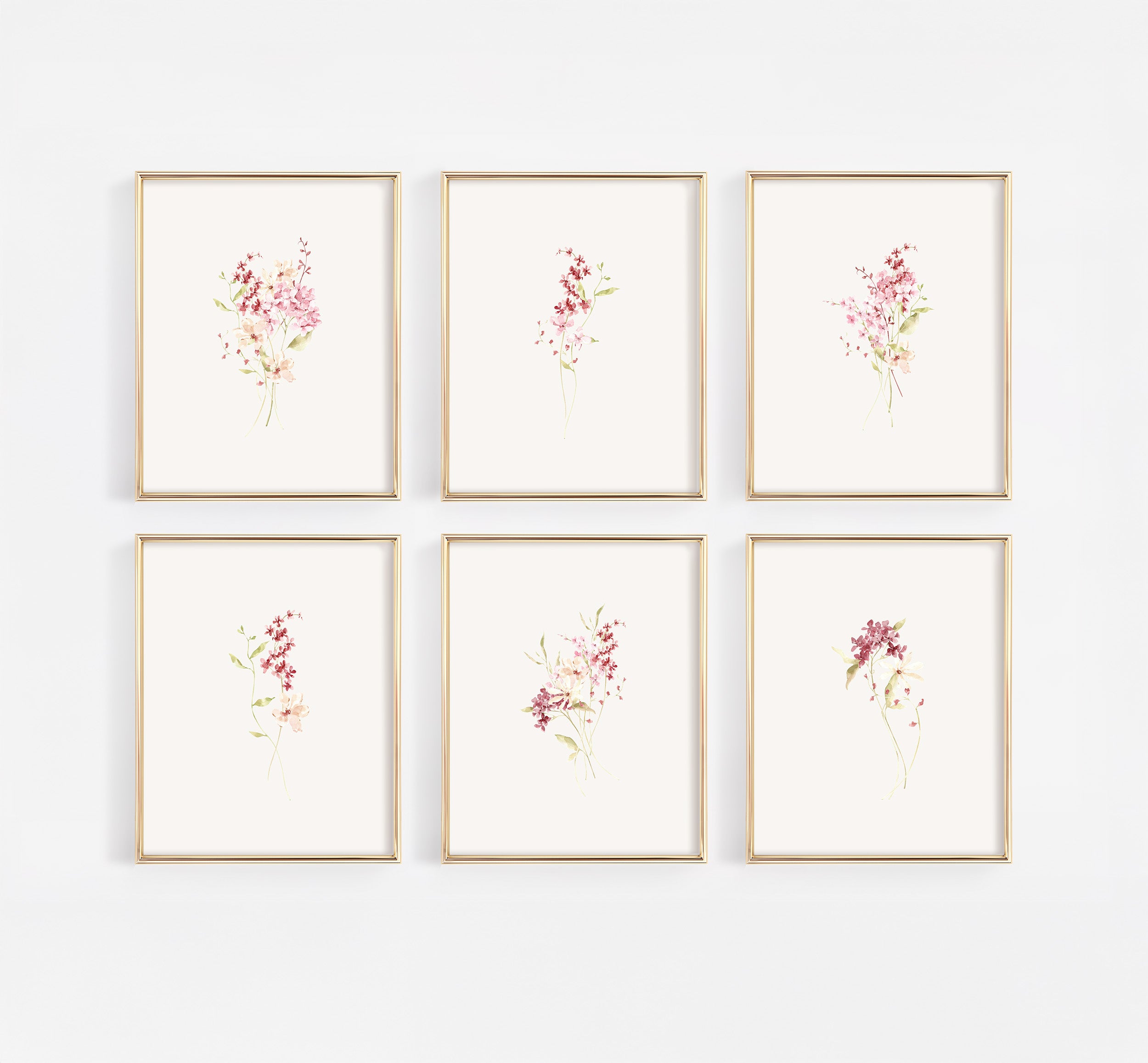 Wildflower Botanical Nursery Wall Art Prints (Set of 6) | 243 Baby ...