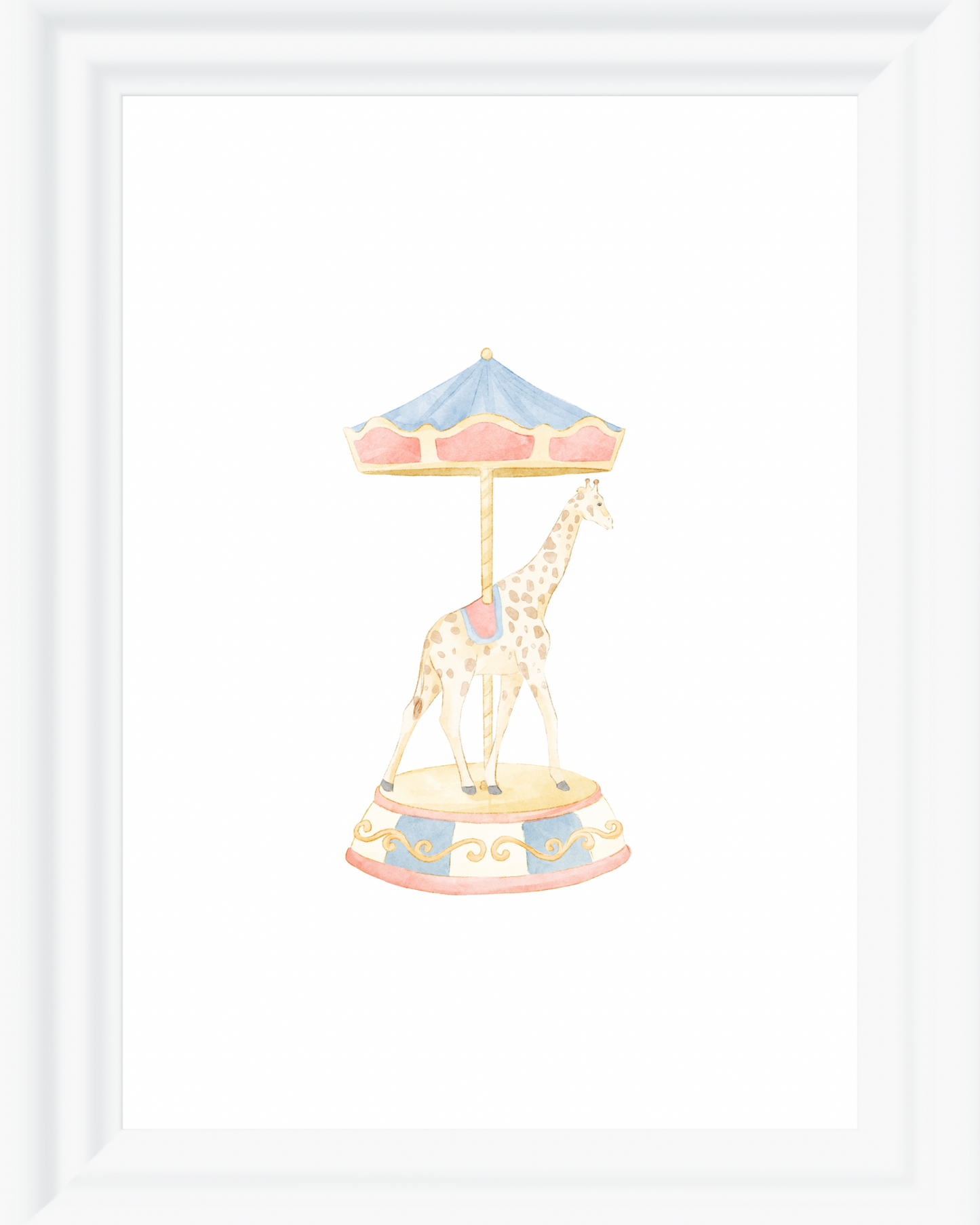 Carousel Nursery Wall Art Print Set (3 Unframed 8x10 Watercolors)