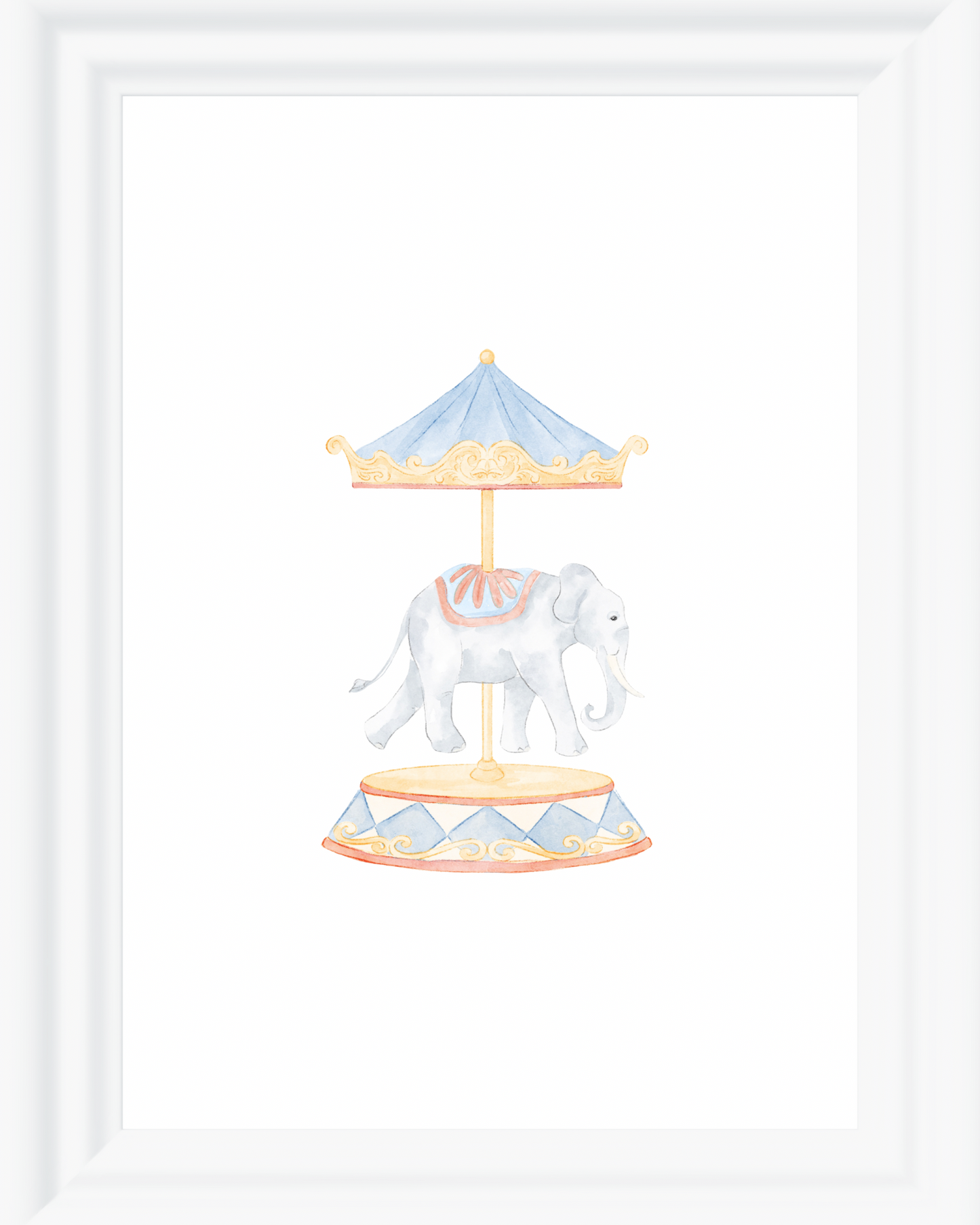 Carousel Nursery Wall Art Print Set (3 Unframed 8x10 Watercolors)