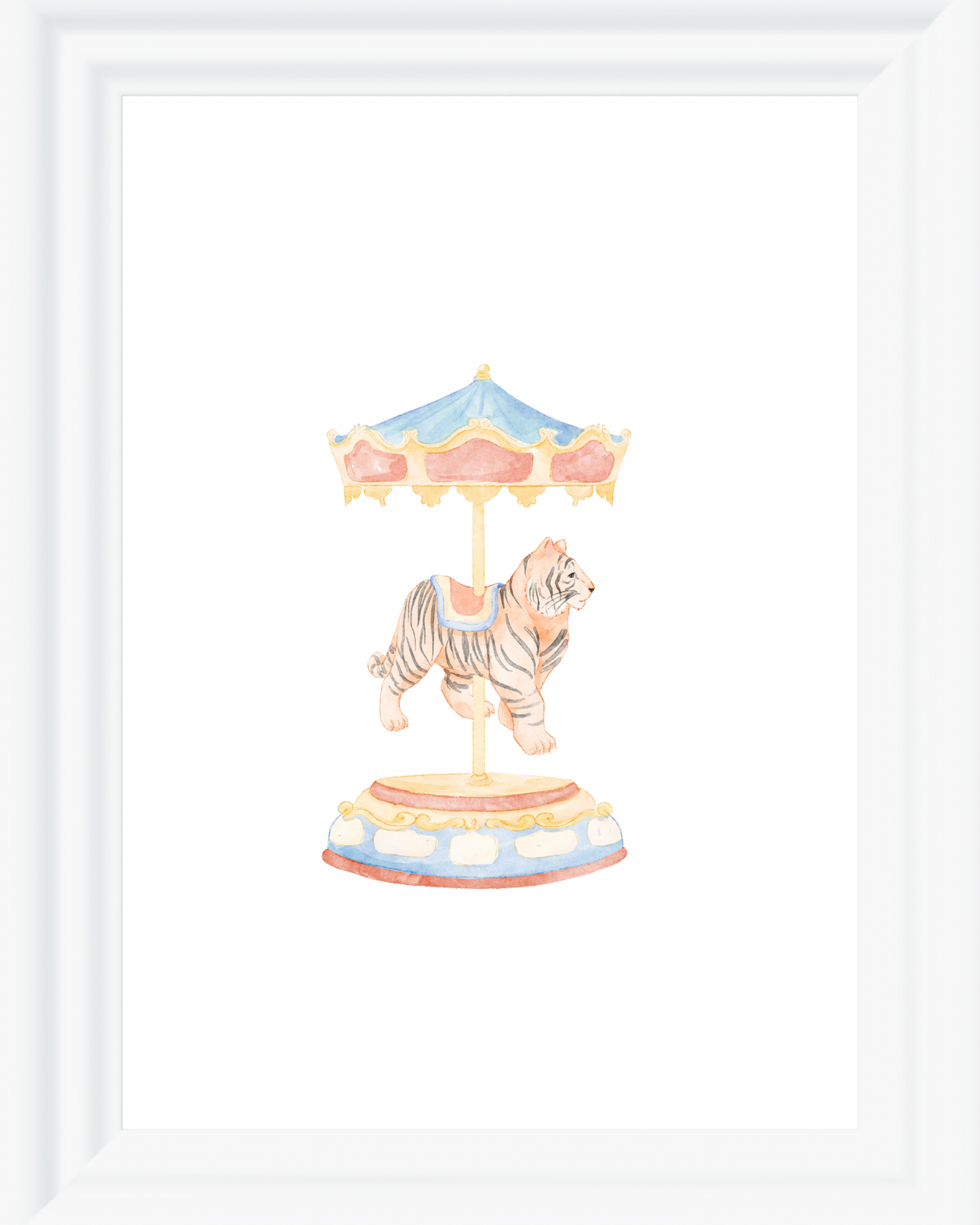 Carousel Nursery Wall Art Print Set (3 Unframed 8x10 Watercolors)