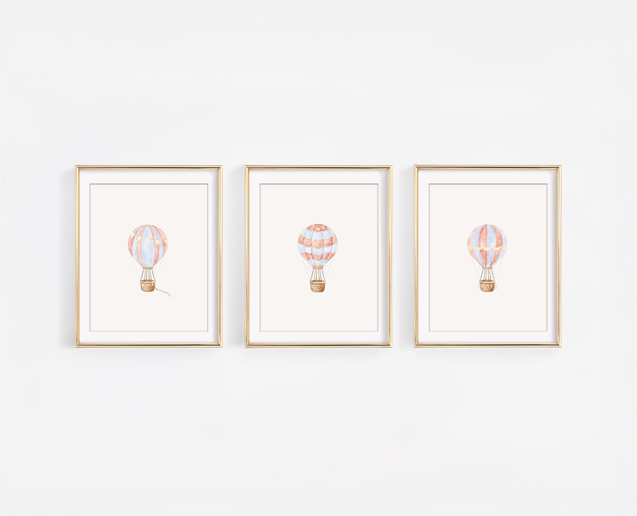 Hot Air Balloon Nursery Wall Art – Set of 3 | 8x10 Unframed Watercolor ...