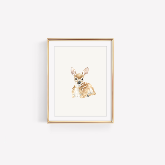 Woodland Creature Deer Nursery Wall Art