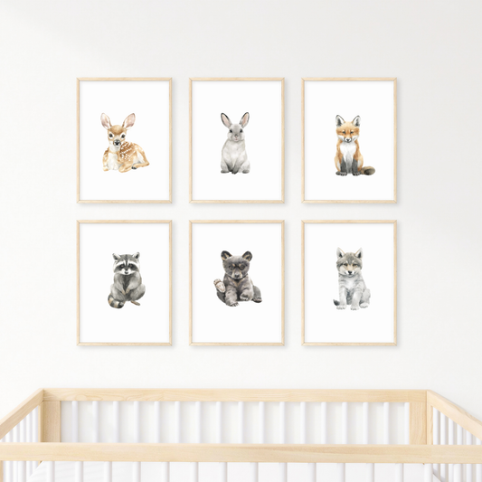Woodland creatures baby nursery wall art decor