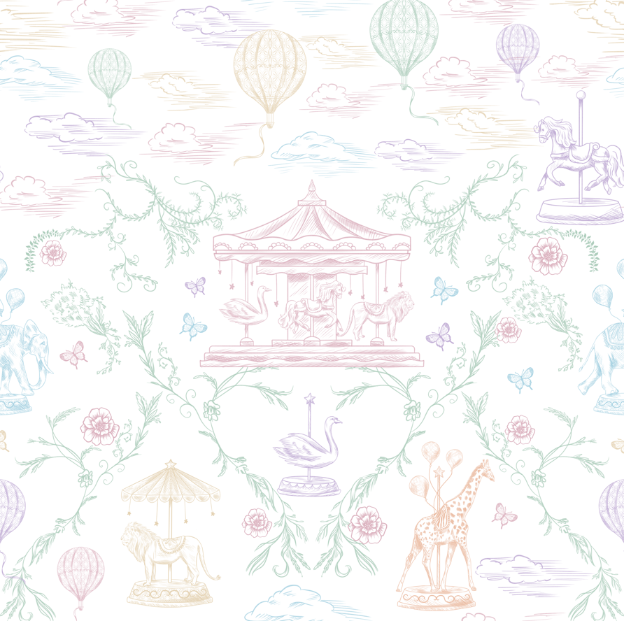 Nursery Room Soft Colorful Toile Design