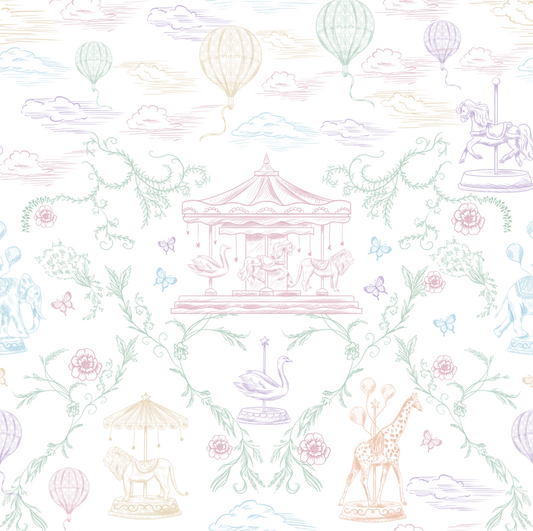 Nursery Room Soft Colorful Toile Design