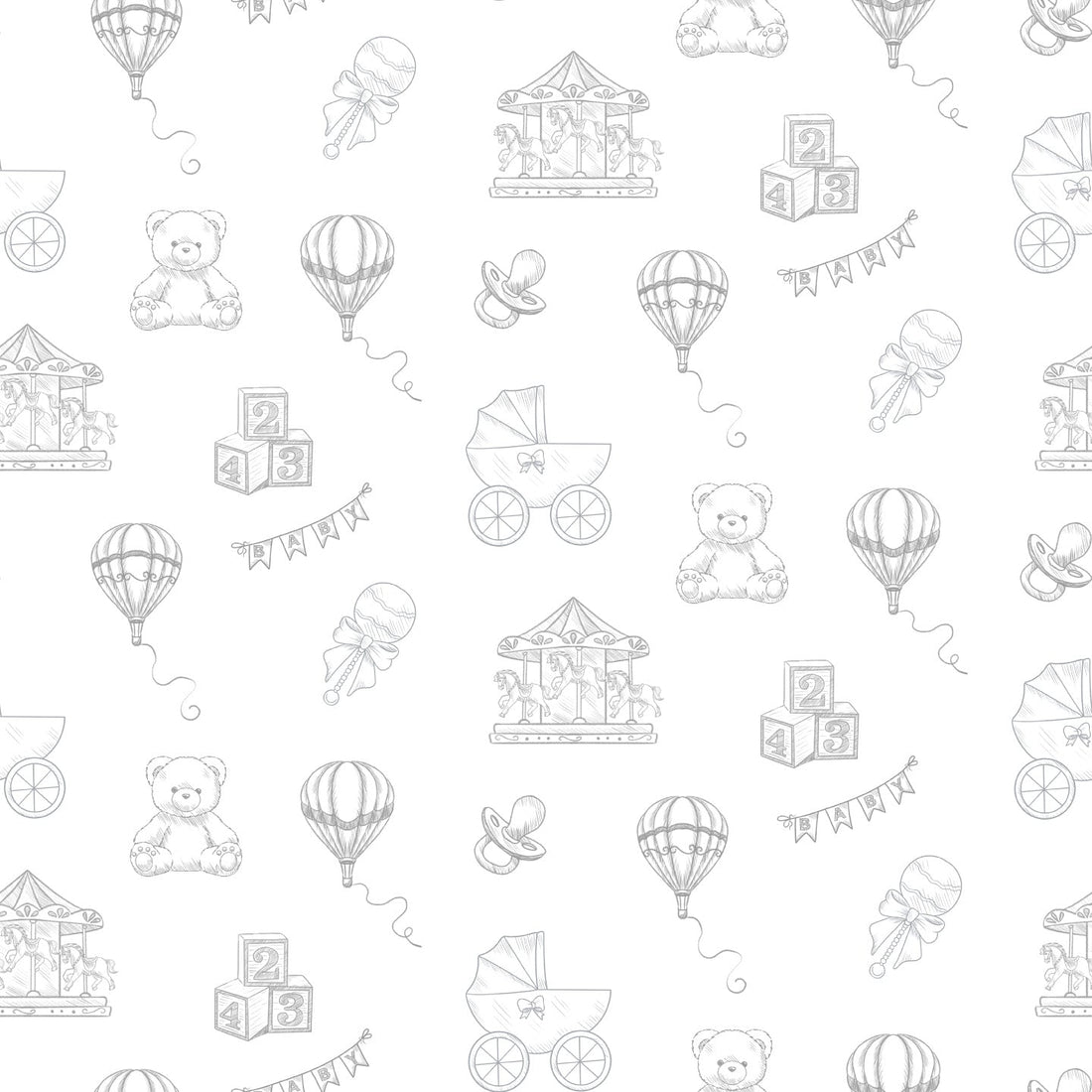 Luxury Nursery Decor Toile Print Design