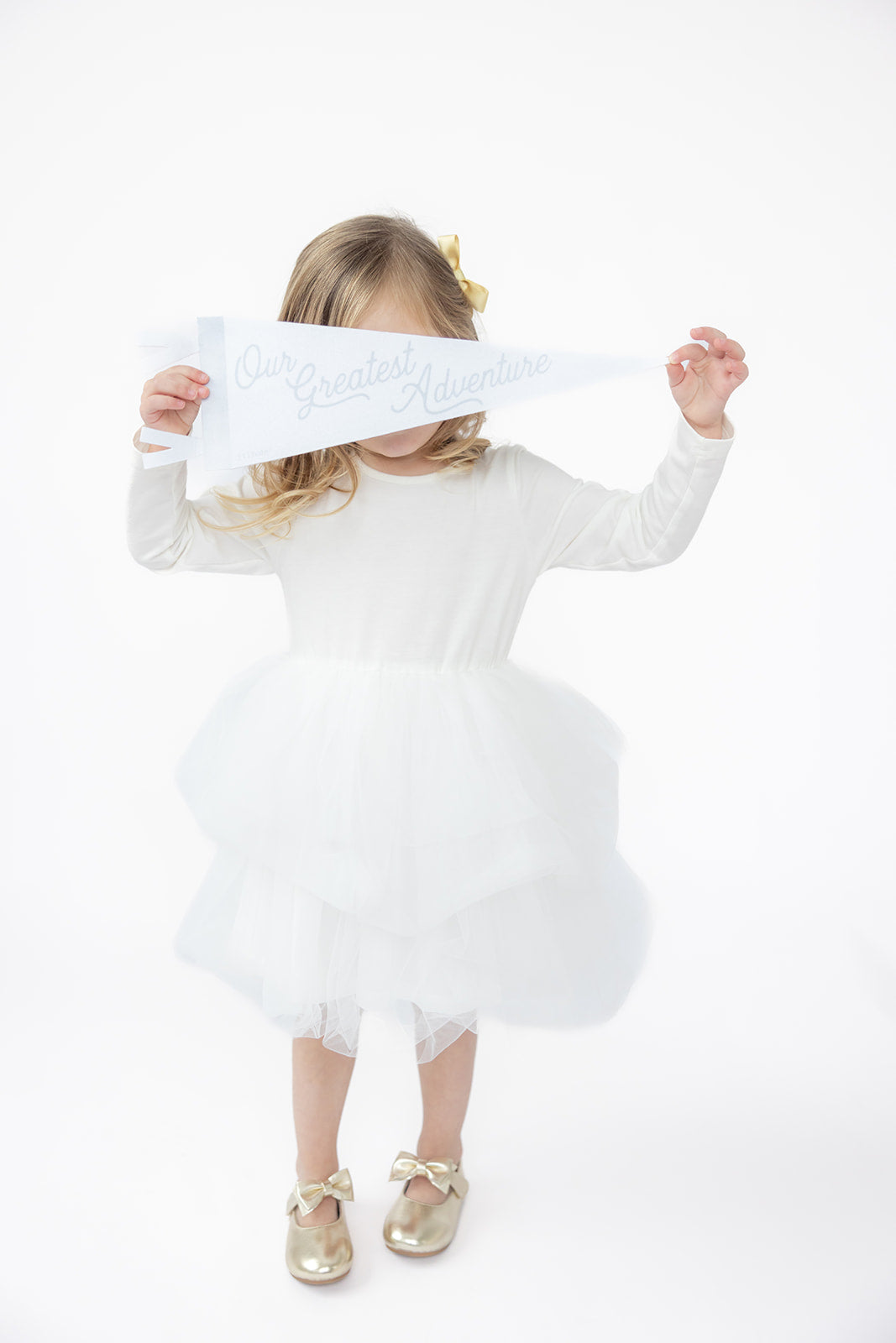 Girls Holding Nursery Pennant