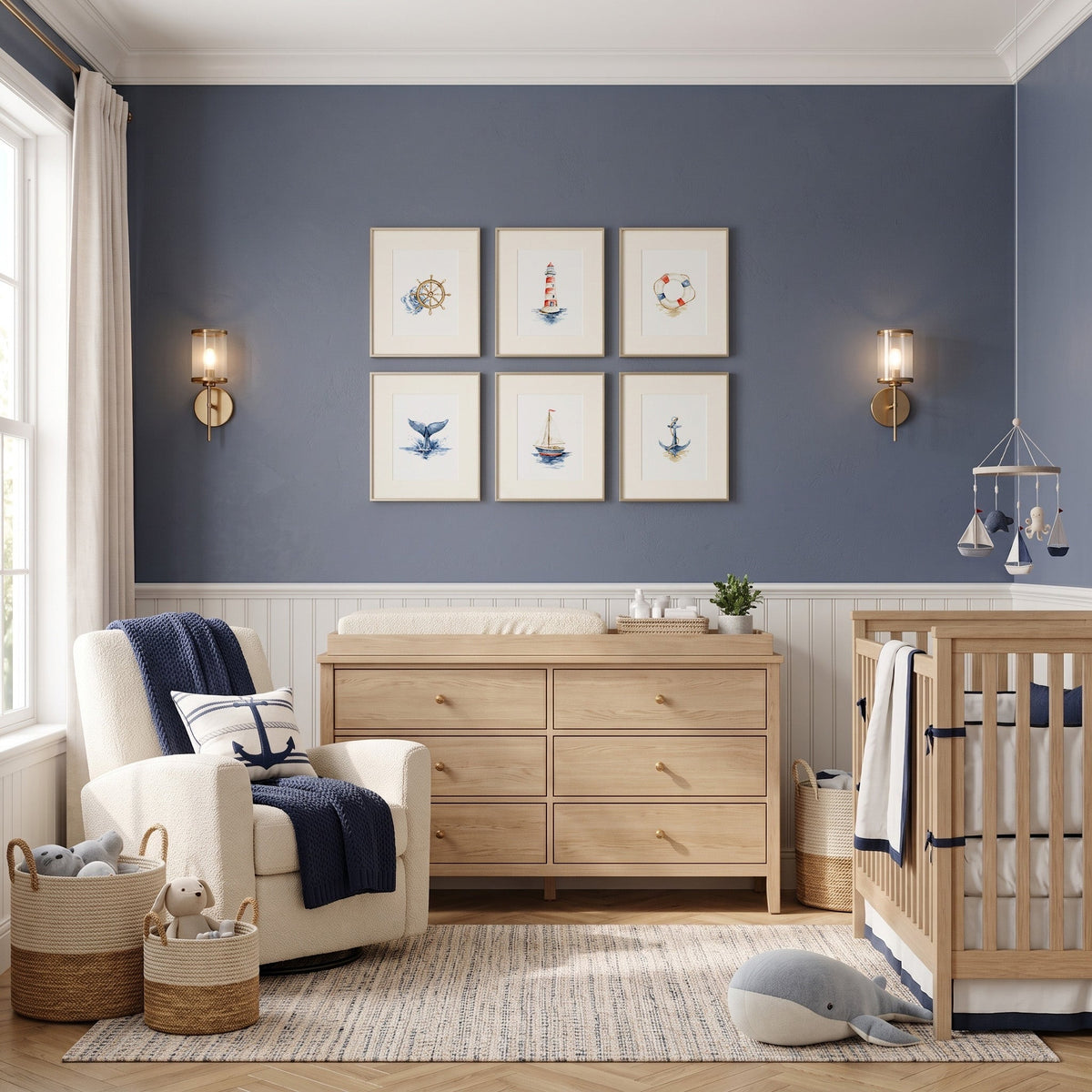 Nautical Themed Baby Nursery Scene