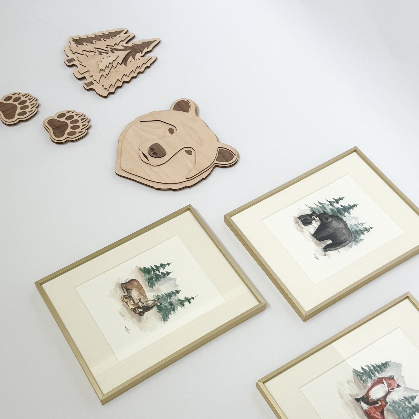 Woodland Bear Nursery Wall Decor Set