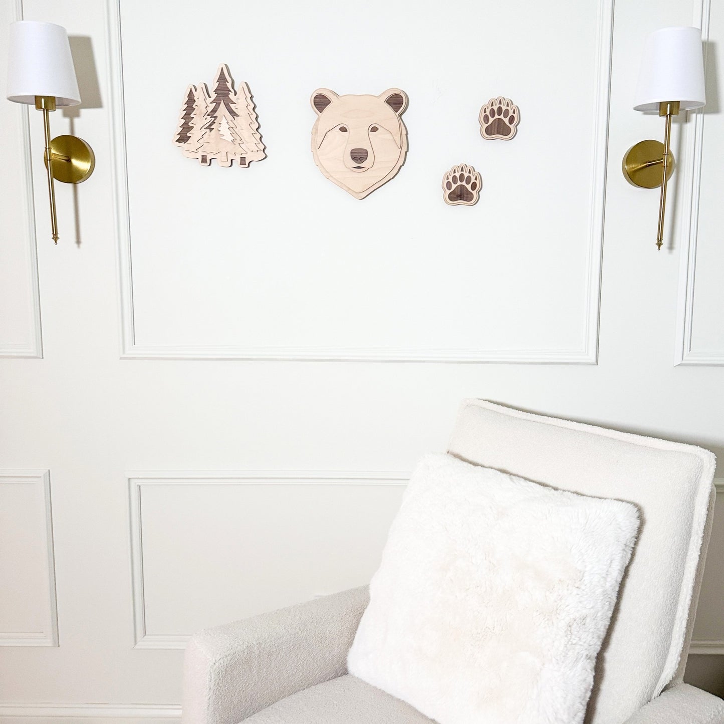 Woodland Bear Nursery Wall Decor Set