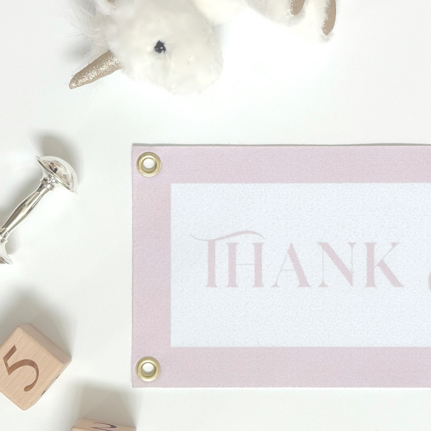 Baby Pink felt fabric sign for nursery wall hanging