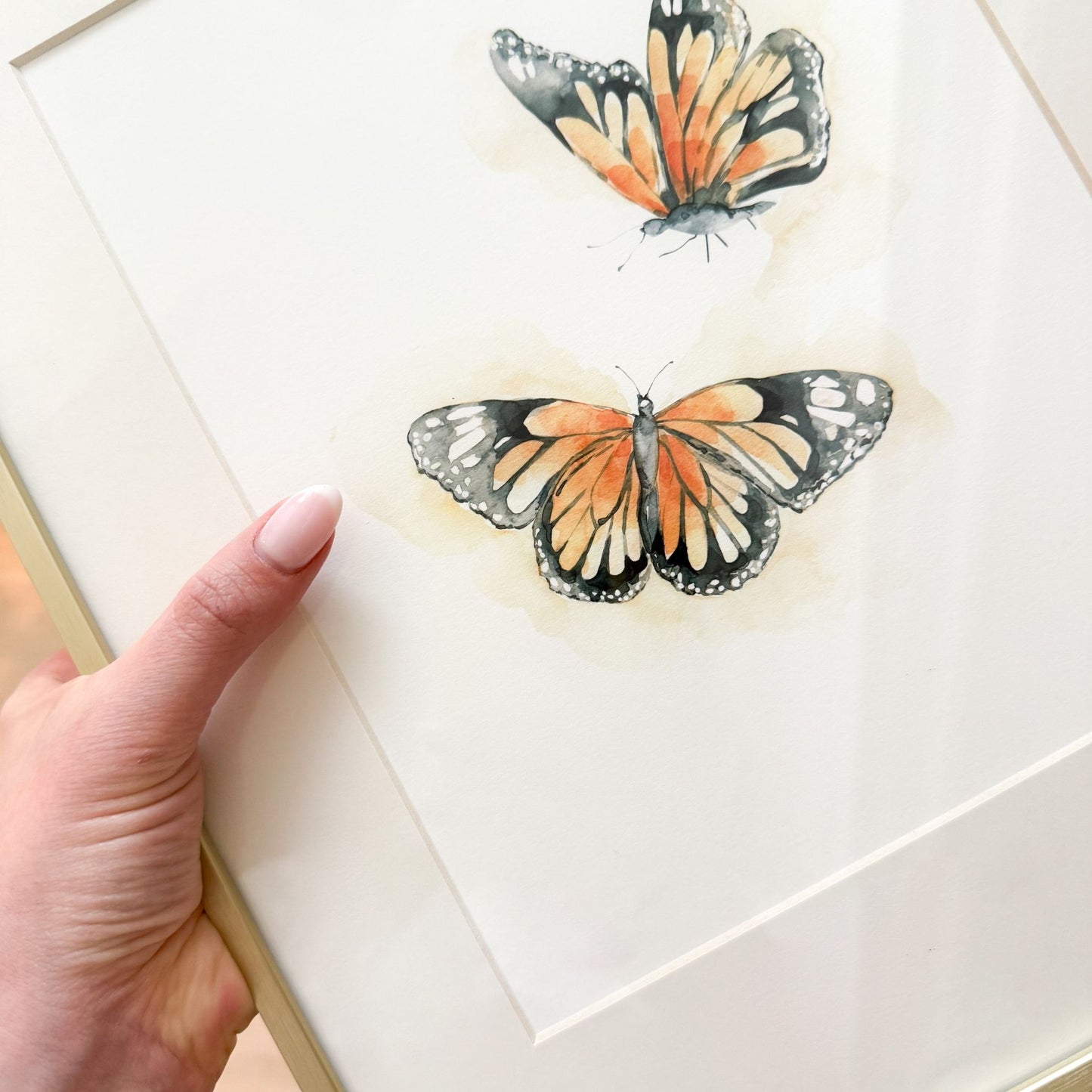 Monarch Butterfly Nursery Wall Art Prints (Set of 3) – Unframed 8x10 Watercolors