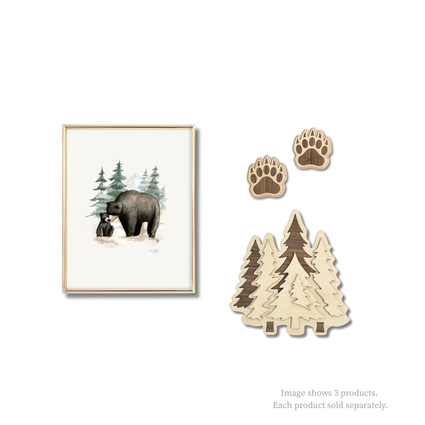 Bear Paw Nursery Wall Decor Set