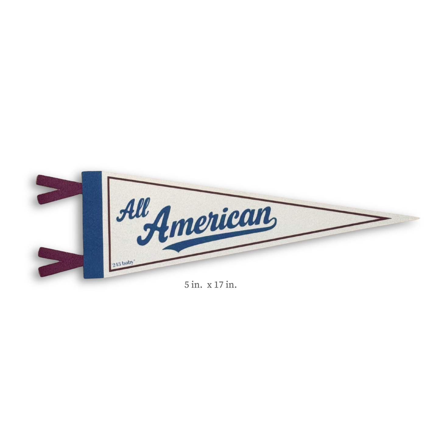 "All American" Felt Mini Pennant – Vintage Americana Nursery Wall Decor