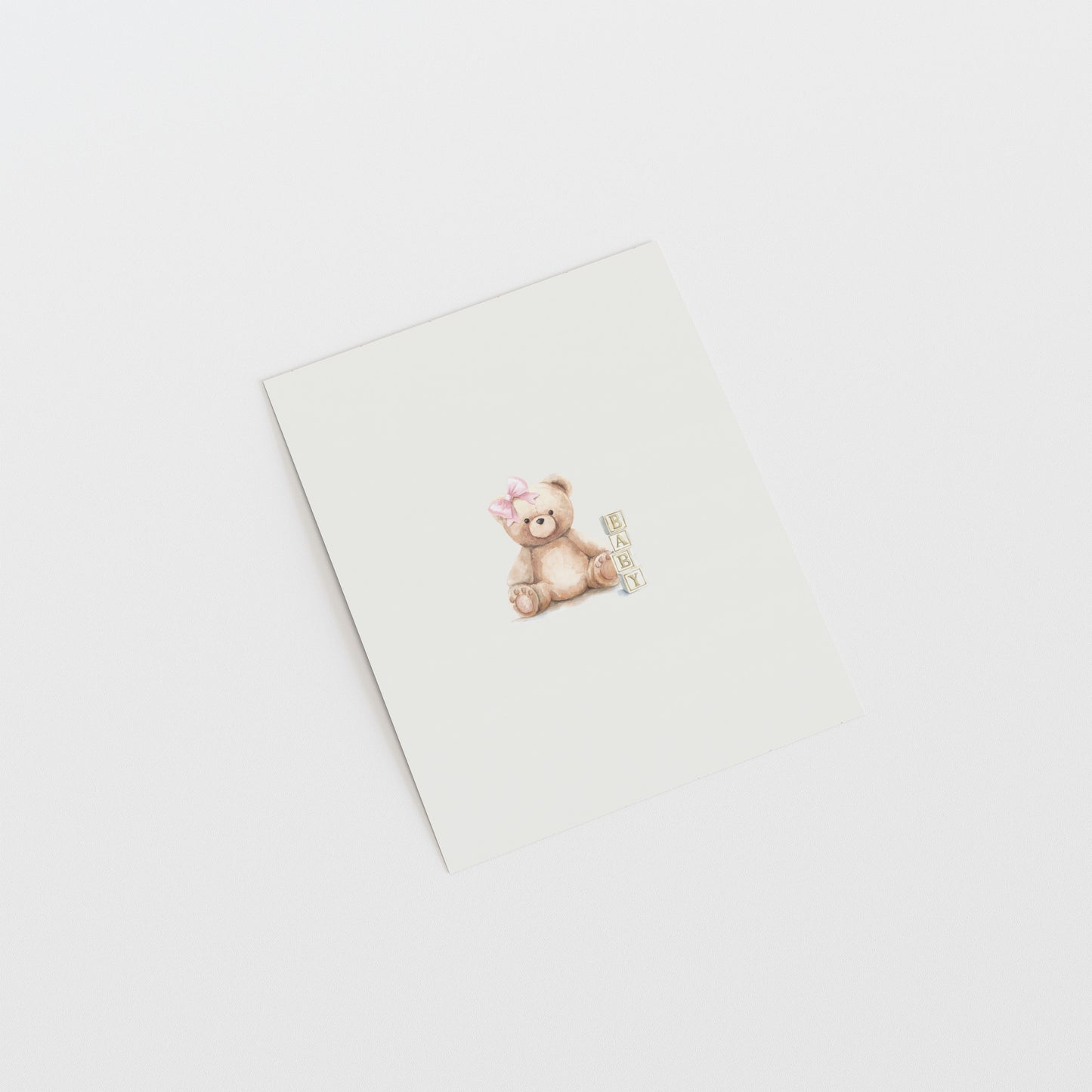 Pink Teddy bear luxury baby nursery wall art