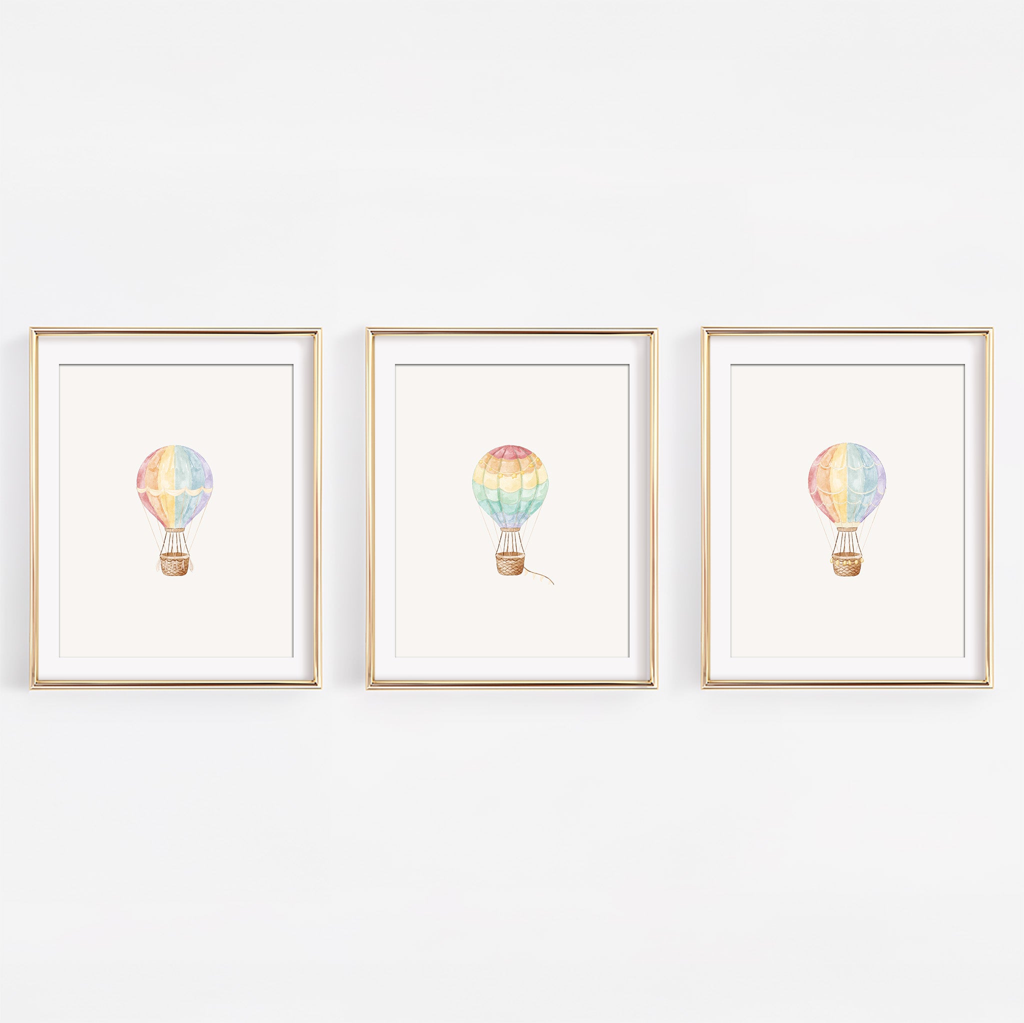 Hot Air Balloon Nursery Wall Art – Set of 3 | 8x10 Unframed Watercolor ...