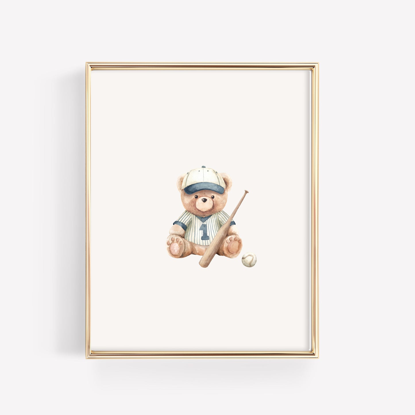 Little Sportsman Varsity Teddy Sports Nursery Wall Art Prints | Set of 6