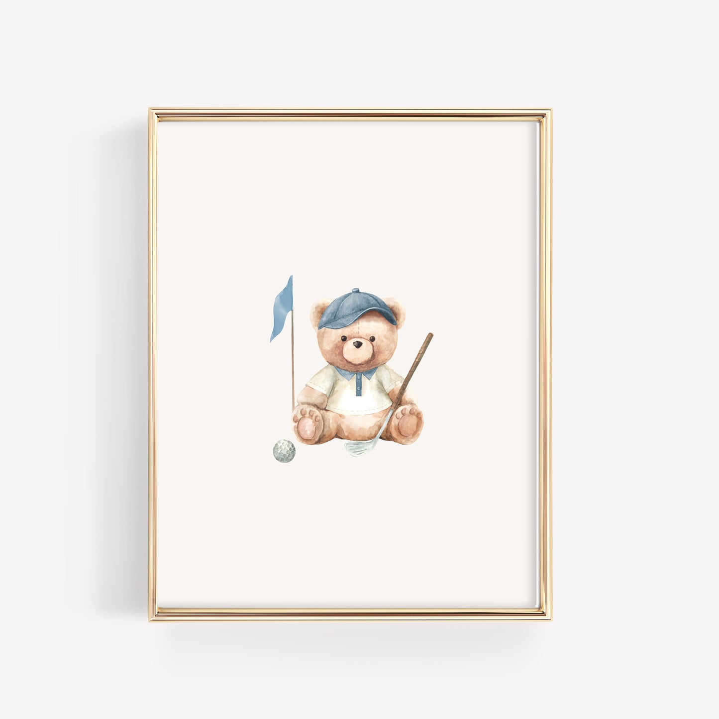Little Sportsman Varsity Teddy Sports Nursery Wall Art Prints | Set of 6